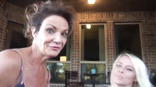 Deauxma and Savannah Steele offer husband double blow job.