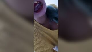 Bimbo is licking restroom grope and eating crazy tampon
