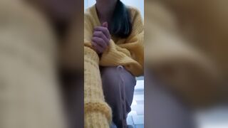 Bimbo is licking restroom grope and eating crazy tampon
