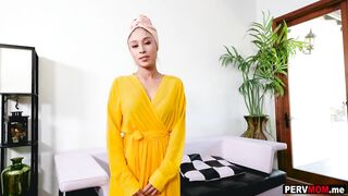 New stepmom Cali Lee deepthroated stepsons long dick to prove