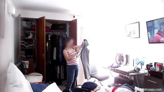 groping long breasted maid while she works