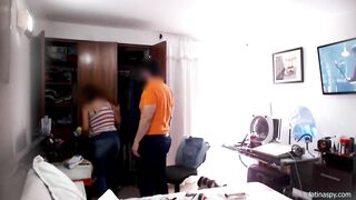 groping long breasted maid while she works