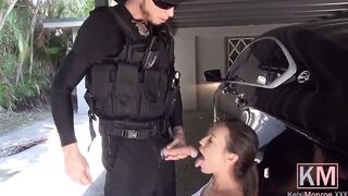 Cool cop arrests her, fucks her and shoots cum inside