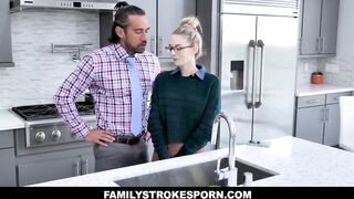 Lily Larimar bent down on the kitchen counter as Johnny