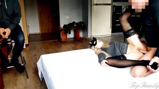 Bombshell Blonde Masked Hotwife Cuckold Fucking Compilation