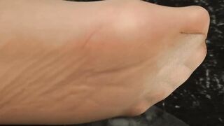 Older Toes inside Nylons and High heels