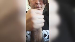 Quick fellatio and cum drink + post orgasm sucking off