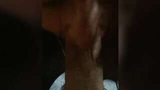 Quick fellatio and cum drink + post orgasm sucking off