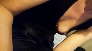Nipple Slip Braless fiance, forgots nipples out