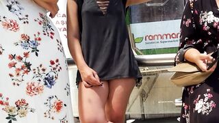 Braless Lover shows Huge erected nipples
