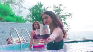 Great excited girls fuck at pool