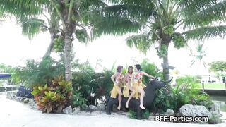 Foursome vacation on Hawaii with slutty girlfriends