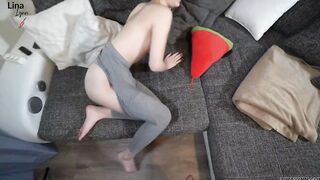 LinaLynn ripped open! Yoga professor makes me drink His Cum!