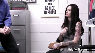 Inked cougar suspect titty fucks officer