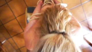 Wild Great Blonde Butt Stretched!