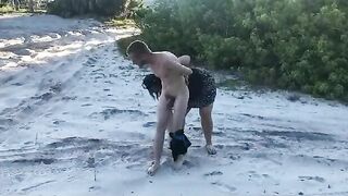 Policewoman Makes Man Strip Nude at a Outside Beach ENM