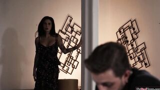 Inked MILF deepthroating and rides her stepsons long penis