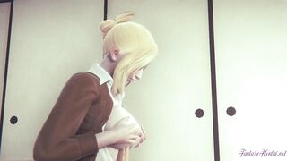 Attack on titans Cartoon 3D - Annie Bj, Boobjob and