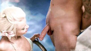 Deep Throat Blonde Bikini Beauty Rocks And Make Fun