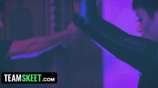 Incredible hot Brooklyn Gray Bangs Hitman On The Couch
