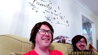Yorkshire nerd gets blown by european dark hair