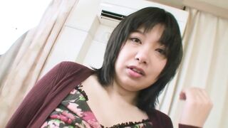 chubby japanese amateur milf with jizzed bushy snatch