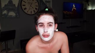 Getting a eye and face cum and piss treatment by