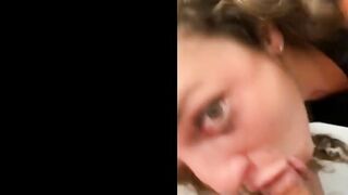 Cocksucker Eats Cum inside Shower