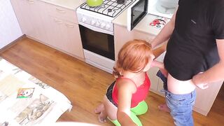 Stepson unexpectedly took milf by the butt and pounded