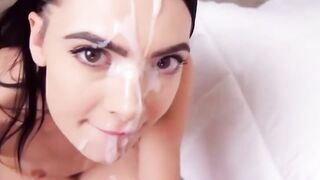 Gobs Of Cum On Super Sexy Dark Haired