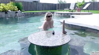 Having Fun Nude into the Pool with Vibrator