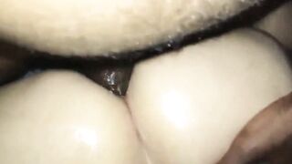Pale squirter ruined inside her booty by a bbcs