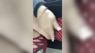 Grandma inside glasses squirts using anal plug