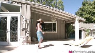 Evilyn Fierce and Veronica Avluv ride on Chris Grind's shaft