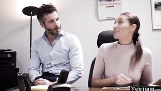Huge melons secretary decides to nailed her boss to up