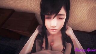 Final Fantasy VII Cartoon 3D Tifa Compilation. Yuri, Lesbo, head,