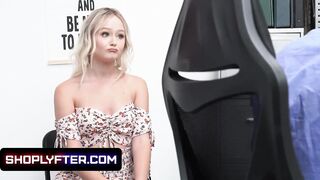 Adorable Blonde 18 Has To Boned Security After Being Caught