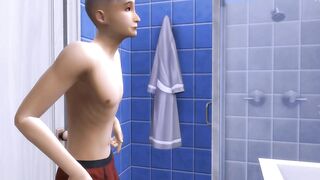 Mother returns home from work and wakes up her son