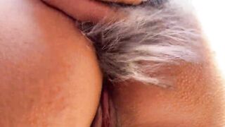Flashing on the Beach with Fox Tail inside my Butt