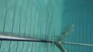 Blonde and dark haired Duna and Nastya underwater cuties