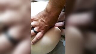 Cum on her booty