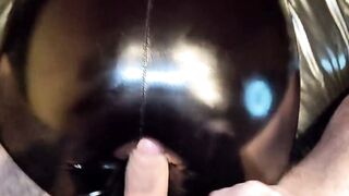 Nailed My Tight Snatch into Ripped Leather Wetlook Pants