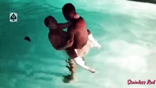 Geeks hot QoS Taken by Ebony Bull inside Pool