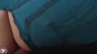 My Stepsister with Long Booty into blue ripped jeans was
