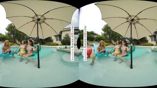 Sexual America - Summer vacationing babes share a penis