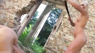 Nude blonde is getting tortured