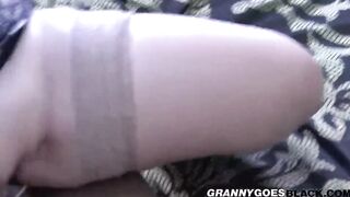 Cunt toying big titted granny blows bbcs