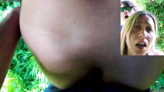 18 Year Old Amateur Outdoors inside the Forest - Cloted Quickie Standing