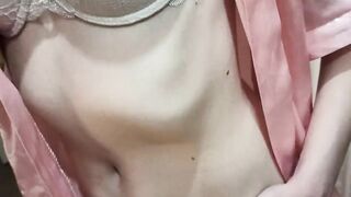 The school girl showed what she has under her ROBE!
