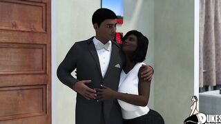 Rich boy has fun with his maid and his professor.